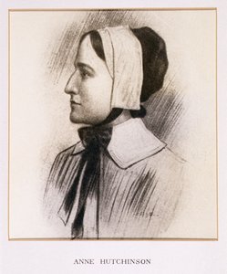 Portret van Anne Hutchinson (1591-1643) door American School